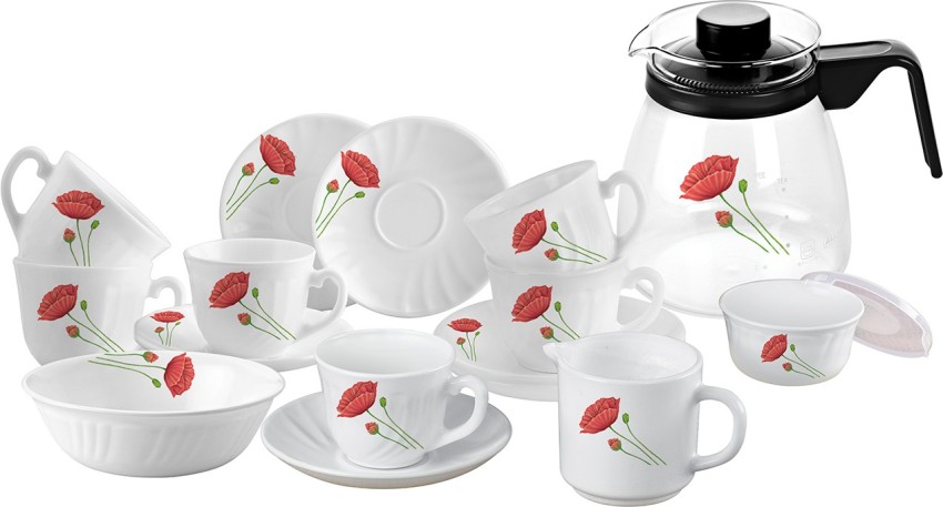 Buy Cello Opalware Tea/Coffee Cup Saucer (set of 12pcs) 130ml