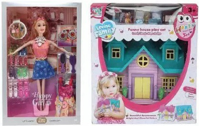 gorgeous moment Doll House for Girls Barbie Doll Set with Pink