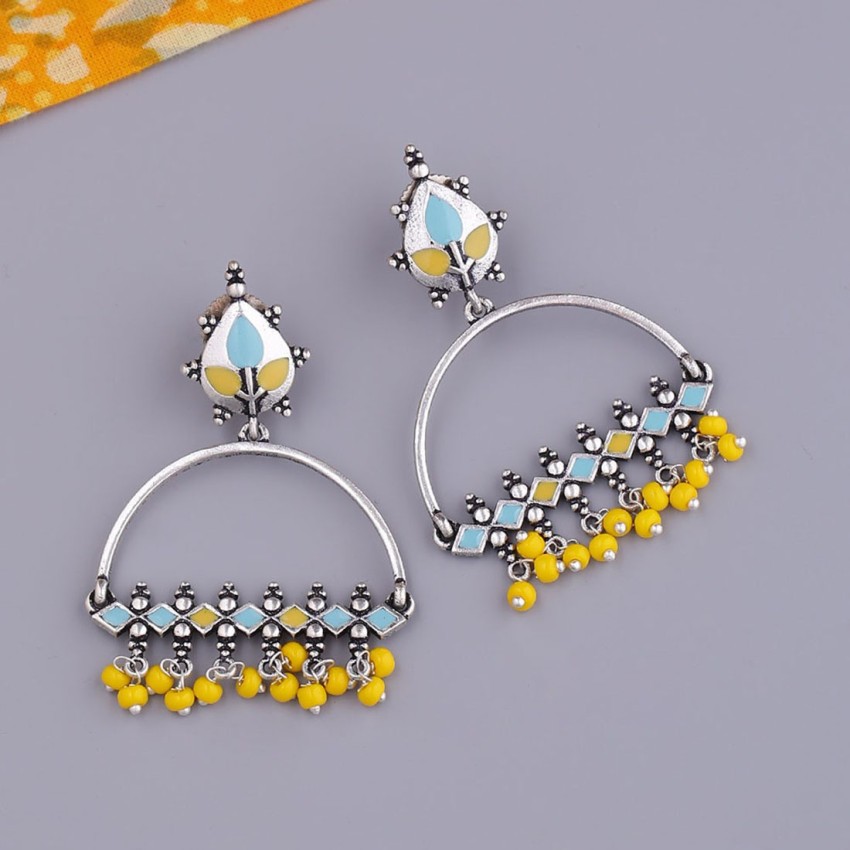 Yellow colour outlet earrings online