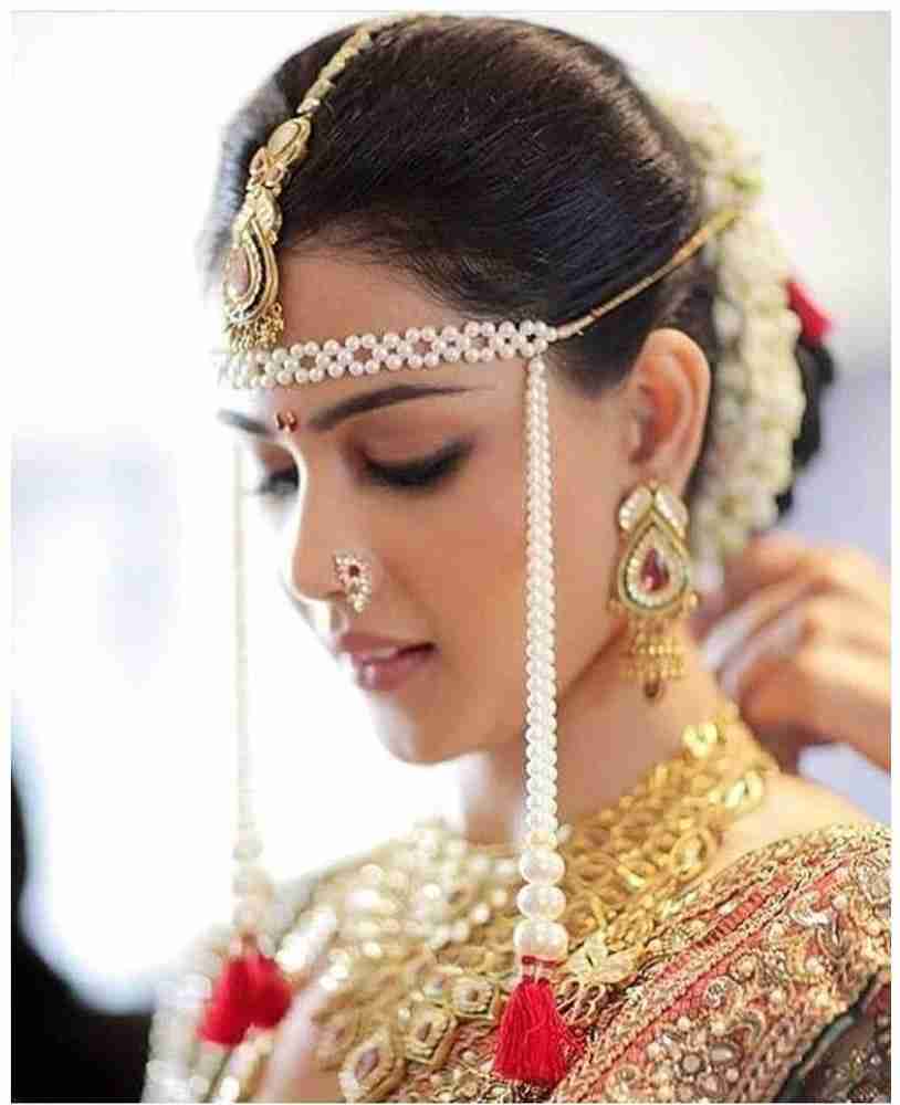vRINDA Floral Jewellery Plastic Shringar Patti Price in India