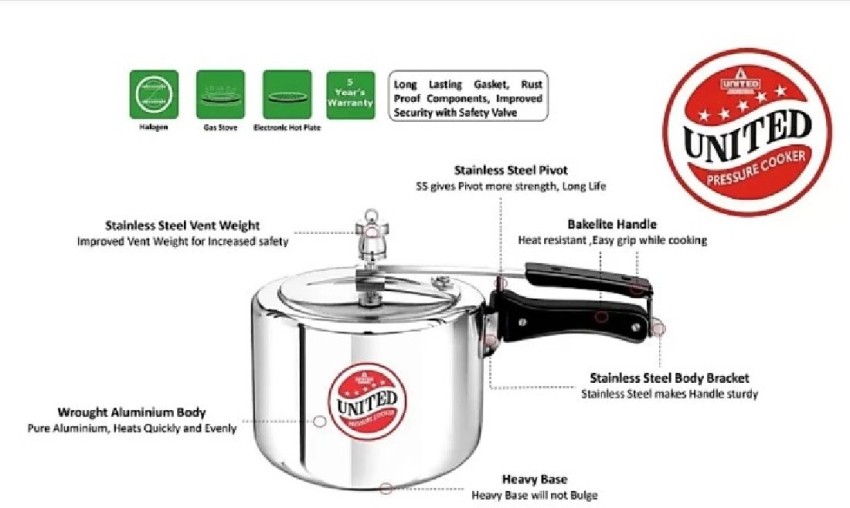 United Regular with QPR 5 L Pressure Cooker Price in India Buy