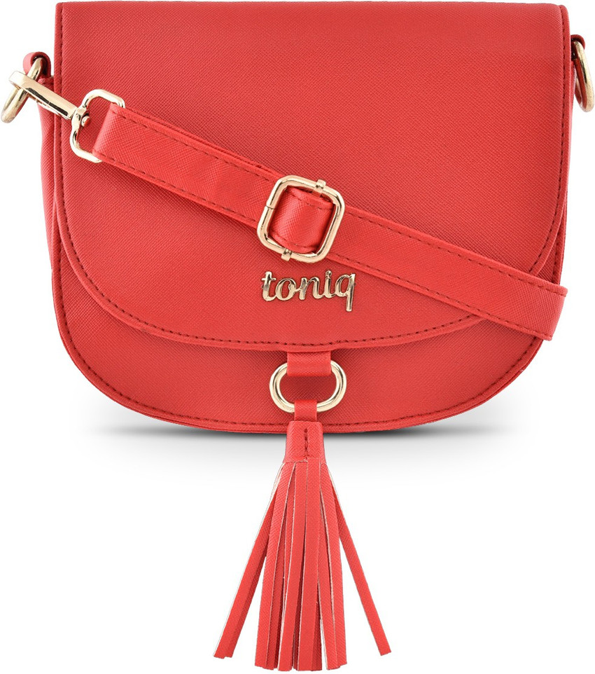 toniQ Red Gold Sling Bag Red Tassel Flap Sling Bags For women Red Gold Price in India Flipkart