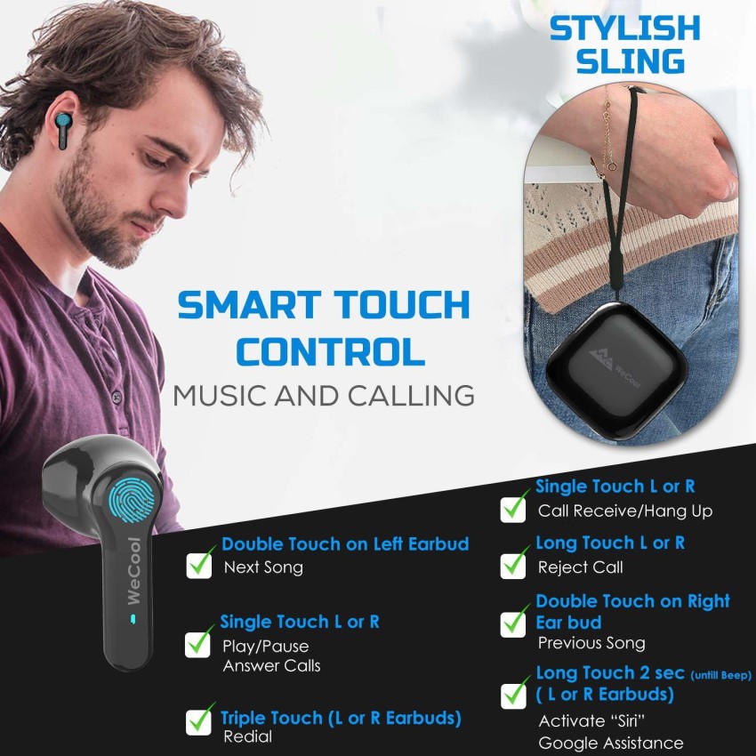 WeCool M-M2 in Ear True Wireless Bluetooth Headset, smart touch control  Bluetooth Headset Price in India - Buy WeCool M-M2 in Ear True Wireless  Bluetooth Headset, smart touch control Bluetooth Headset Online 