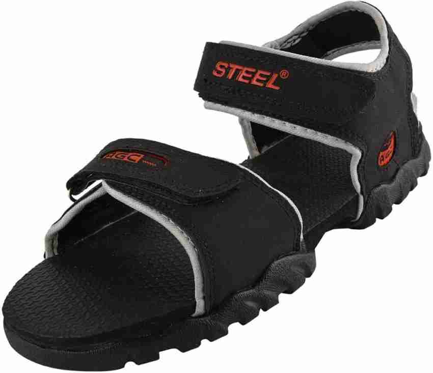 Steel Men Black Sandals Buy Steel Men Black Sandals Online at