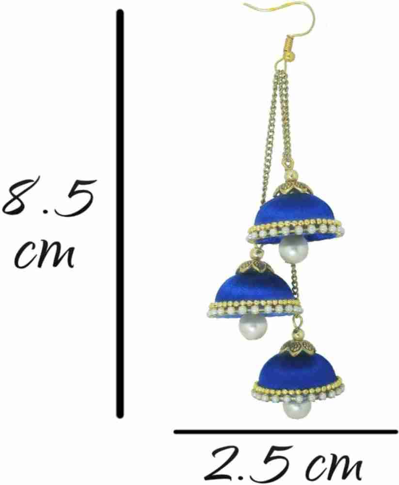 Double layer clearance silk thread jhumka