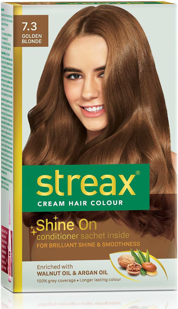 Streax Cream Hair Color for Unisex 120ml 7.3 Golden Blonde Pack