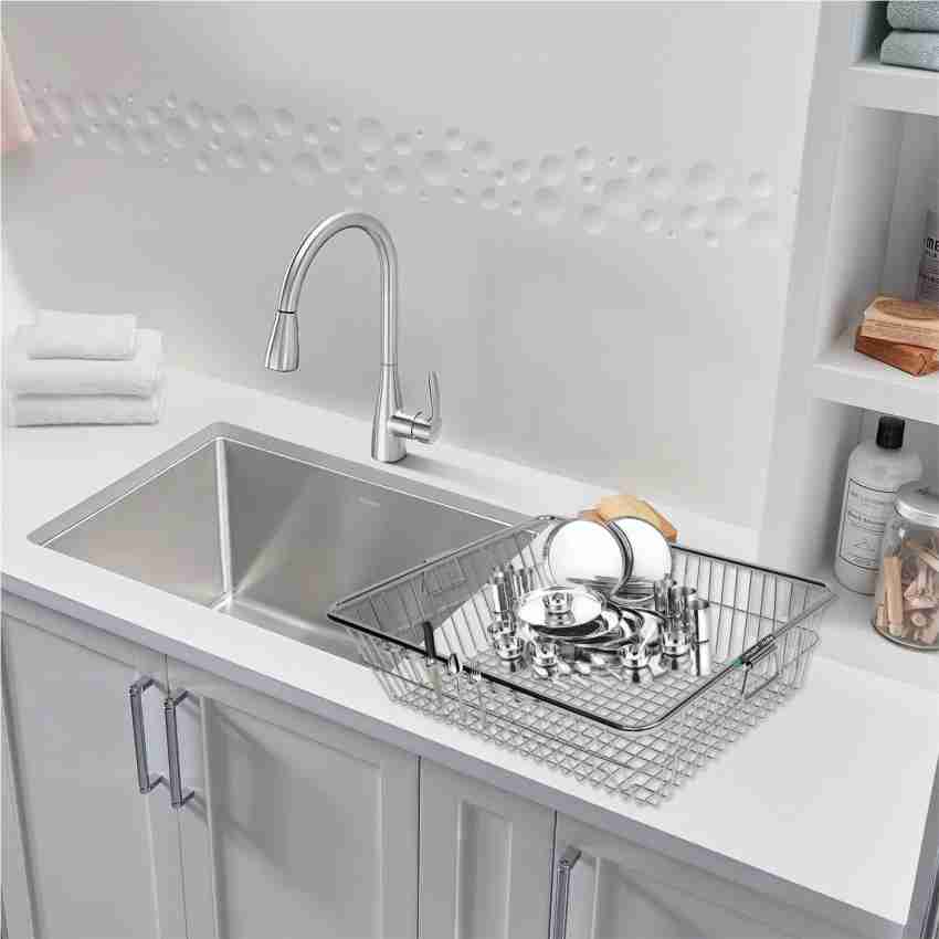 Whifea WHIFEA Dish Drying Rack, Kitchen Storage Shelf Over Sink, Stainless  Steel Sink Dish Rack, Kitchen Supplies Organizer Utensils