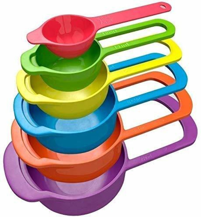 6 Pcs/Set Kitchen Measuring Cup Rainbow Color Stackable Combination Measuring  Cup 6-Piece Measuring Spoon Baking Capacity Tools - AliExpress