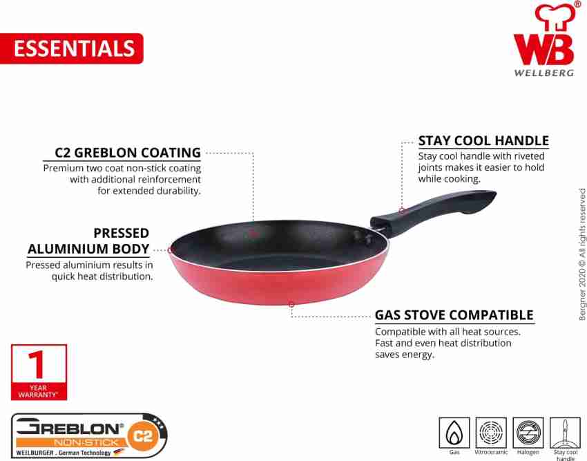 Aluminium Black Mini Nonstick Induction Base Fry Pan 12cm Red