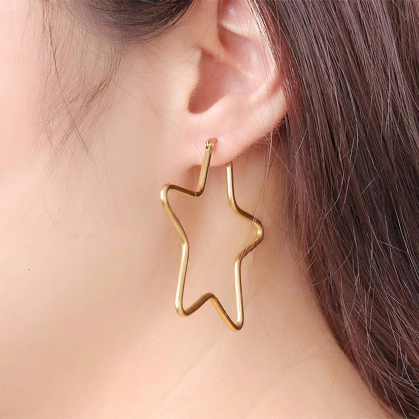 Stainless steel star earrings online