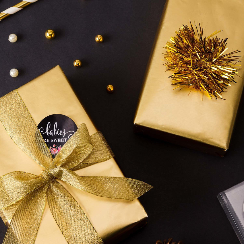 JAI Gift Wrapping Paper Roll 20 Inch X 5 Meter Matte Gold PAPER