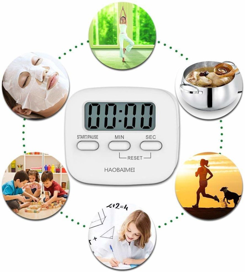 Timer, Kitchen Timers for Cooking Classroom Timer for Kids Teachers  Magnetic Digital Timers 2 Pack, White