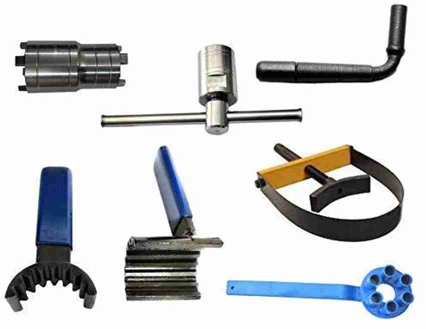 gizmo 6 Pieces Repairing Tool Set Bajaj Pulsar Motorbike Made on CNC Machine Magnet Flywheel Puller Clutch Nut Spanner Timing Grary Set 6Pin Clutch Holder Tappet kit Magnet holder Tool Hand Tool Kit ...