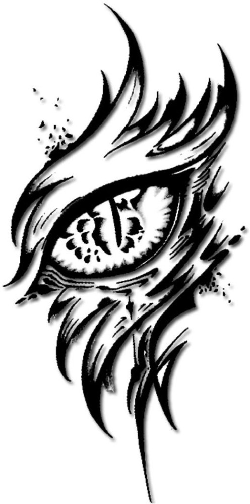 034BGR034 Temporary Tattoo Eye in the Sky Eyeball w Wings amp  Fire Flames USA Made  eBay