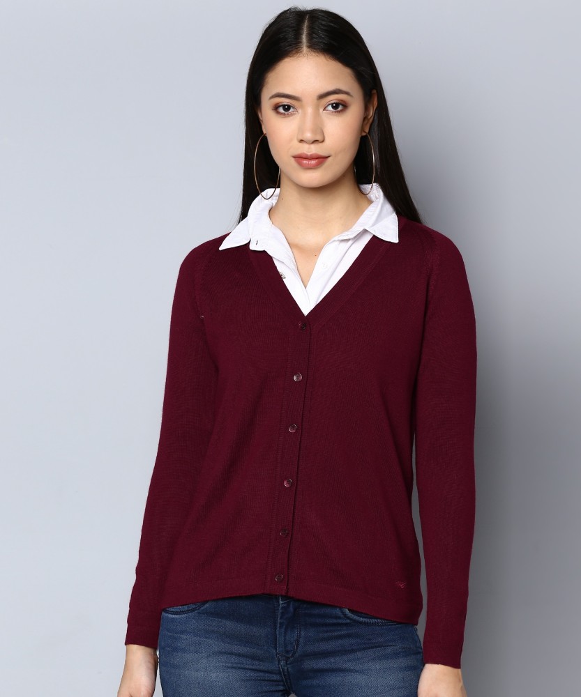 MONTE CARLO Women Button Solid Cardigan Price in India Buy MONTE CARLO Women Button Solid Cardigan online at Flipkart