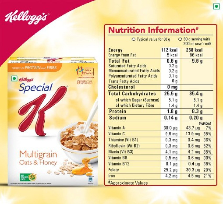 Kellogg's Kelloggs Special K Multigrain Oats & Honey, Breakfast Cereals,  435g ( Pack of 2) Box Price in India - Buy Kellogg's Kelloggs Special K  Multigrain Oats & Honey, Breakfast Cereals, 435g (