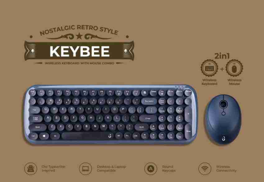 iGear iG 1114 KeyBee Retro Typewriter Inspired 2.4GHz Wireless Keyboard,  Mouse Combo for Desktops, Laptops and Devices with USB Support, Single Nano  Receiver for Pair, Round Keycaps, Cleaning brush Combo Set Price