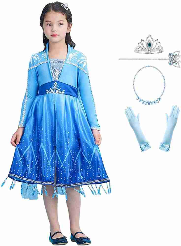 Fancydresswale princess Elsa frozen elegant New dress for Girls, 3-4 years