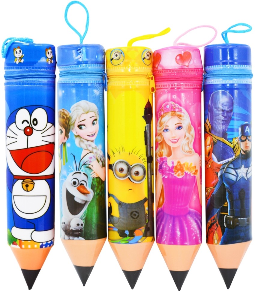 MINAAR Multipurpose Soft Plastic Stationary / Pencil Pouch  For Boys & Girls Cartoon Print Art Plastic Pencil Boxes - Pouch