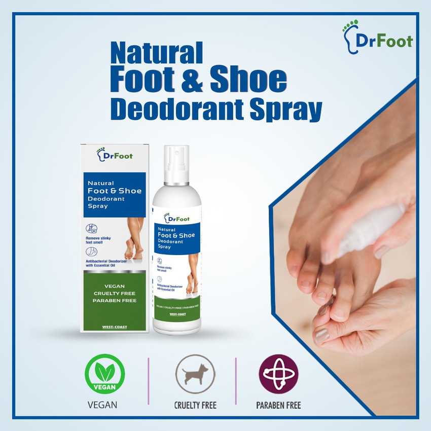 Dr Foot Natural Foot Shoe Deodorant Spray with Essential Oils