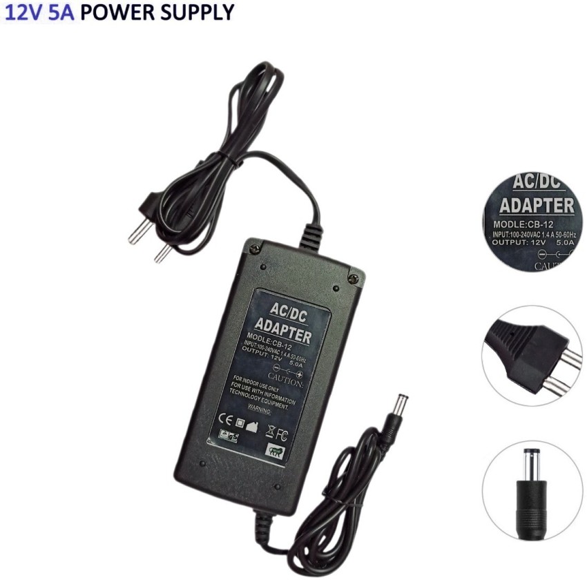 TAAPSEE AC 100-240V to DC 12V 5A 60W Power Adapter for 4 Channel