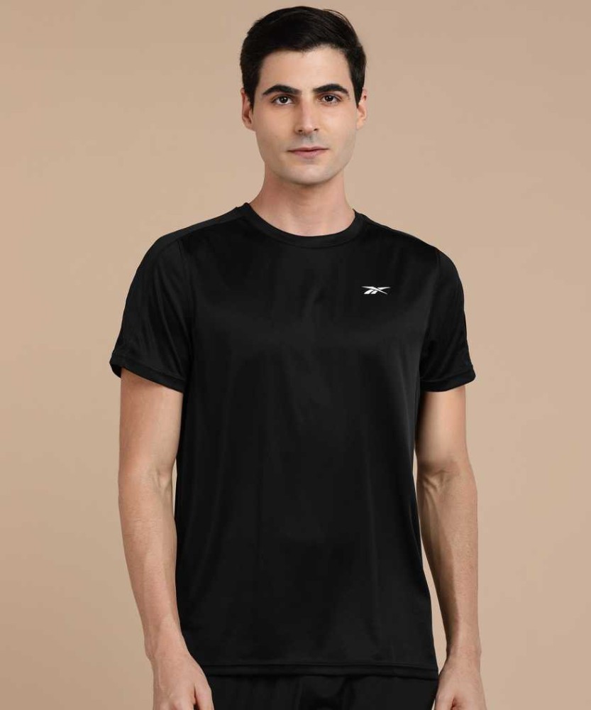 REEBOK Solid Women Round Neck Black T Shirt Buy REEBOK Solid