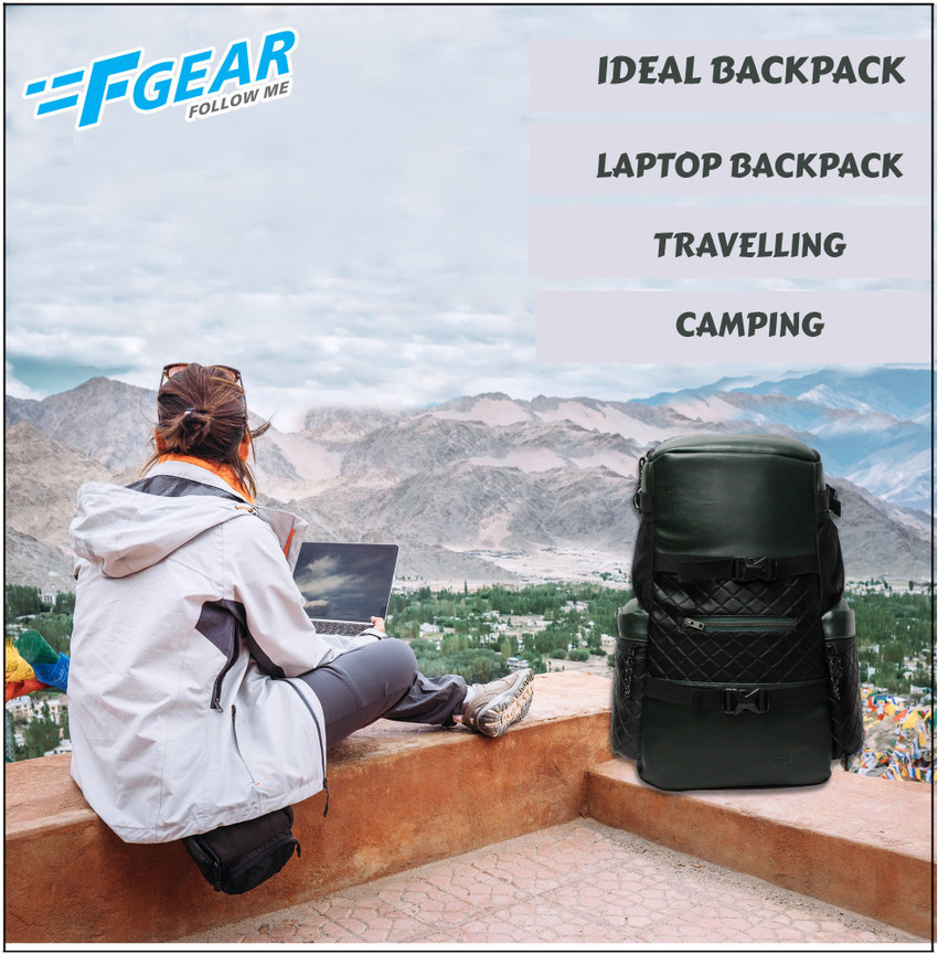 F GEAR Larkin Faux Leather 28 L Laptop Backpack