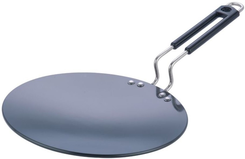 4mm Thick Aluminium Gas & Induction Base Chapati Roti Tawa, Dia 27.5 cm,  Silver