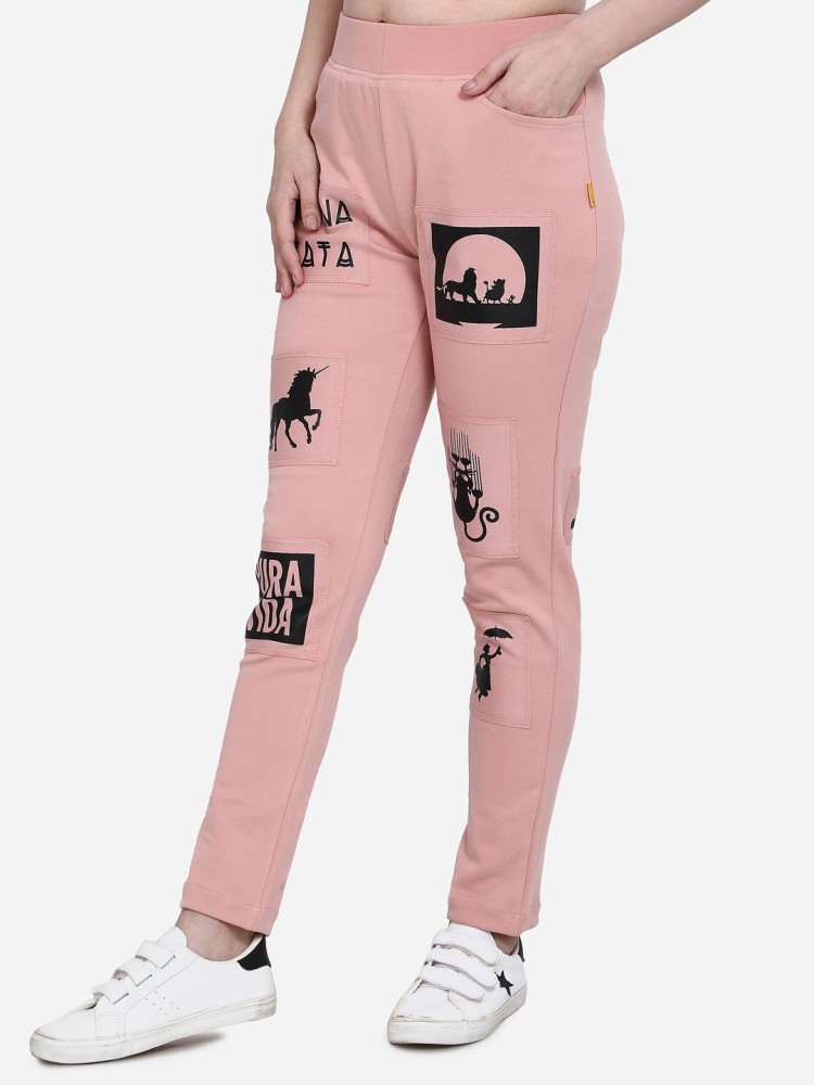 Yuvraah Printed Women Pink Track Pants - Buy Yuvraah Printed Women