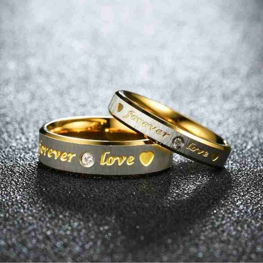 Jewelgenics Stainless Steel Forever Love Couple Ring for Men Women