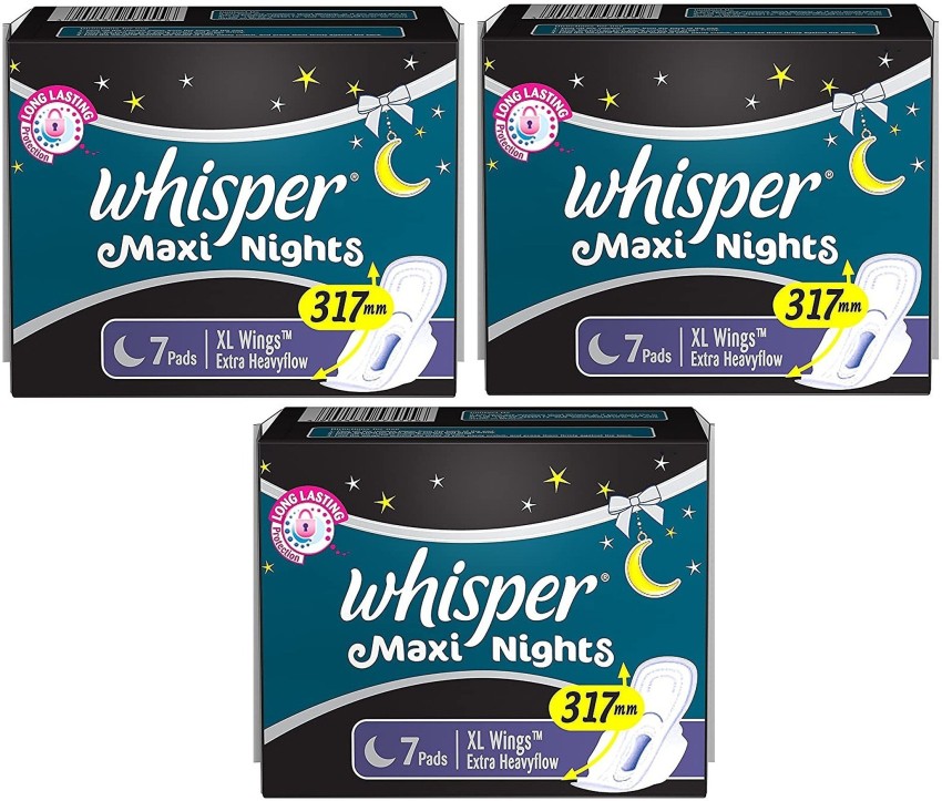 Buy Whisper bindazzzz night period panties 6 +7+7 whisper maxi