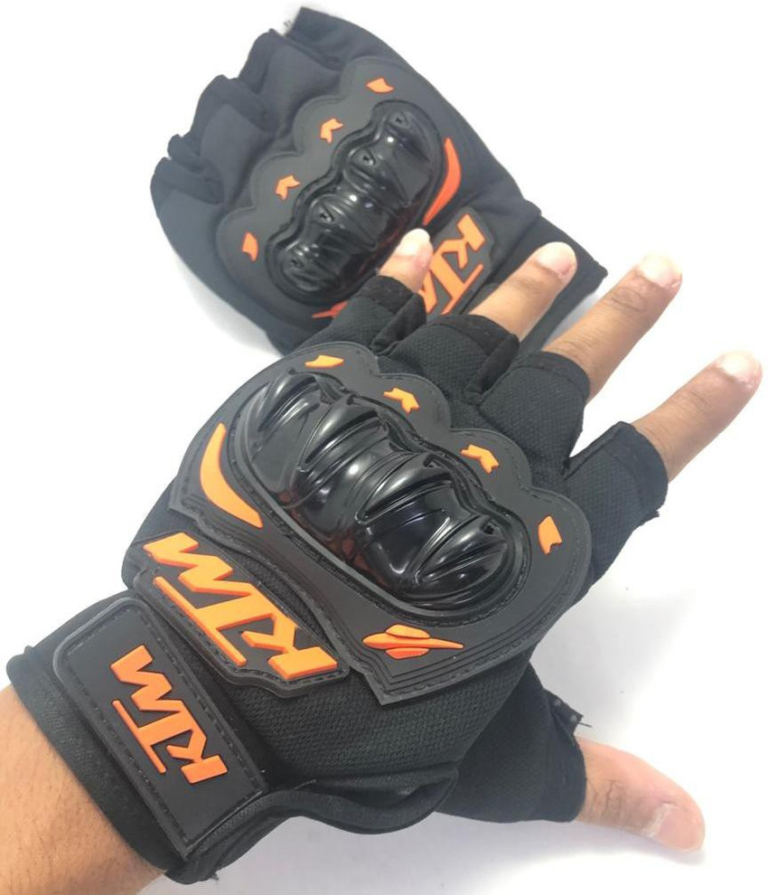 Biker gloves half cut deals