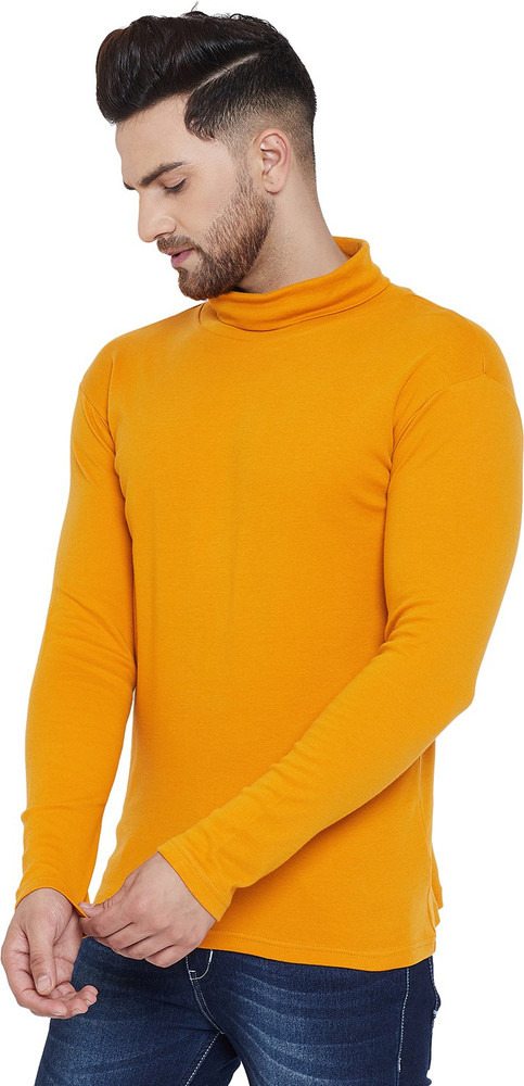 HYPERNATION Solid Men High Neck Yellow T Shirt Buy HYPERNATION Solid Men High Neck Yellow T Shirt Online at Best Prices in India Flipkart