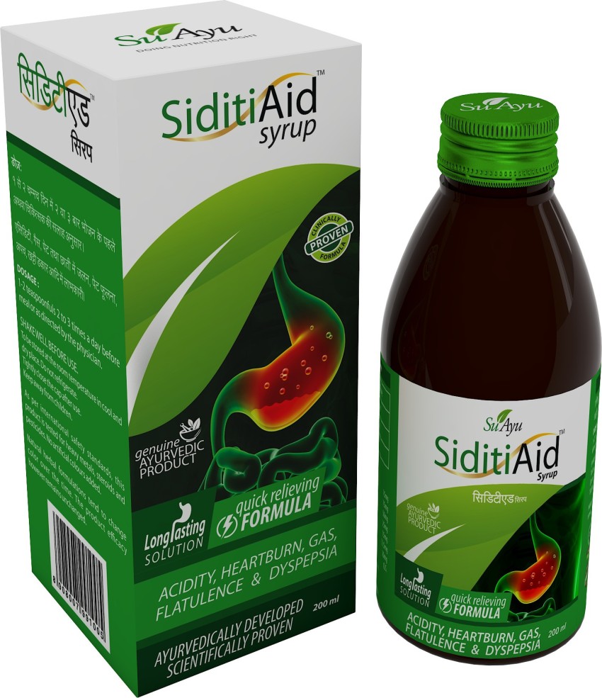 SiditiAid Syrup for gas and acidity, acidity syrup, ayurvedic acidity  syrup, herbal acidity syrup, Suayu Acidity Syrup