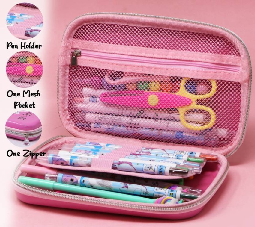 unicorn big size zipper closer stationery oragnizer pencil case, pencil  pouch for girls school stationery bag