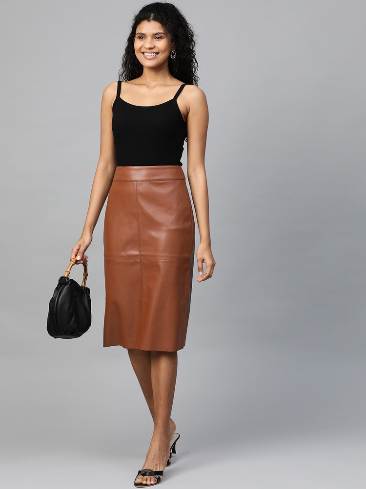 DOROTHY PERKINS Solid Women Straight Brown Skirt Buy DOROTHY