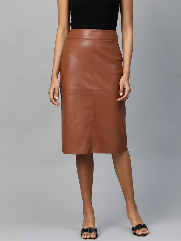 Brown leather skirt outlet dorothy perkins