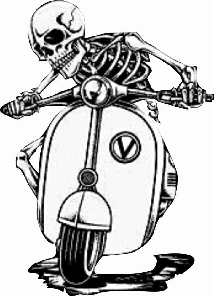 Sahaj D cor 43 cm Skeleton Ride Scooter Magnetic Sticker Price in
