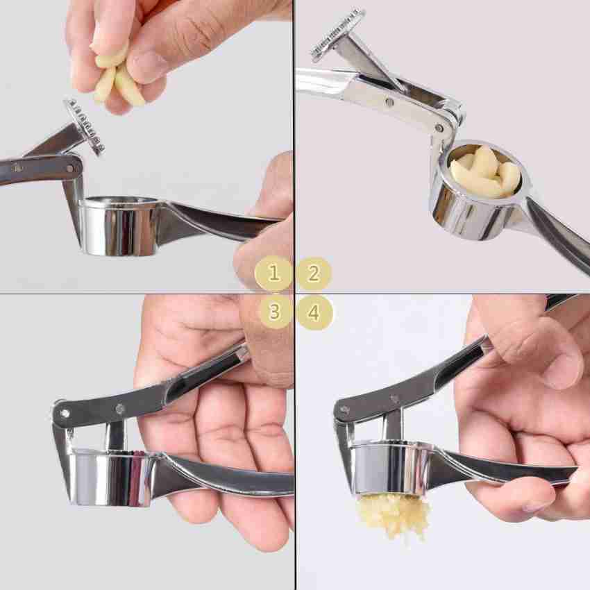 Garlic Press Crusher Squeezer Masher Mincer Stainless Steel Manual Kitchen  Tool