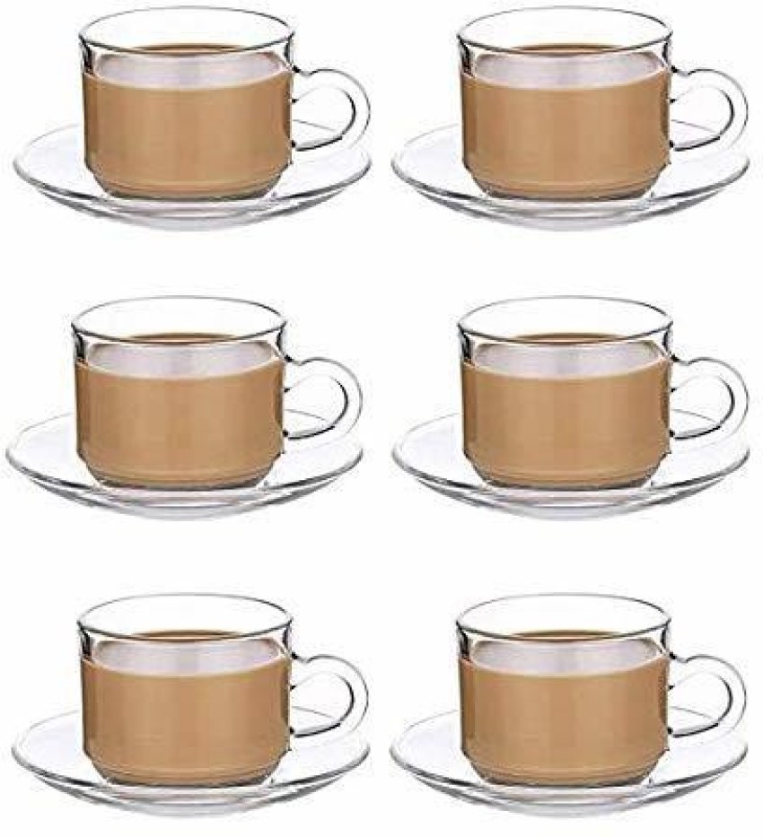 Roma Glass Espresso Cups and Saucers 12-Piece Set