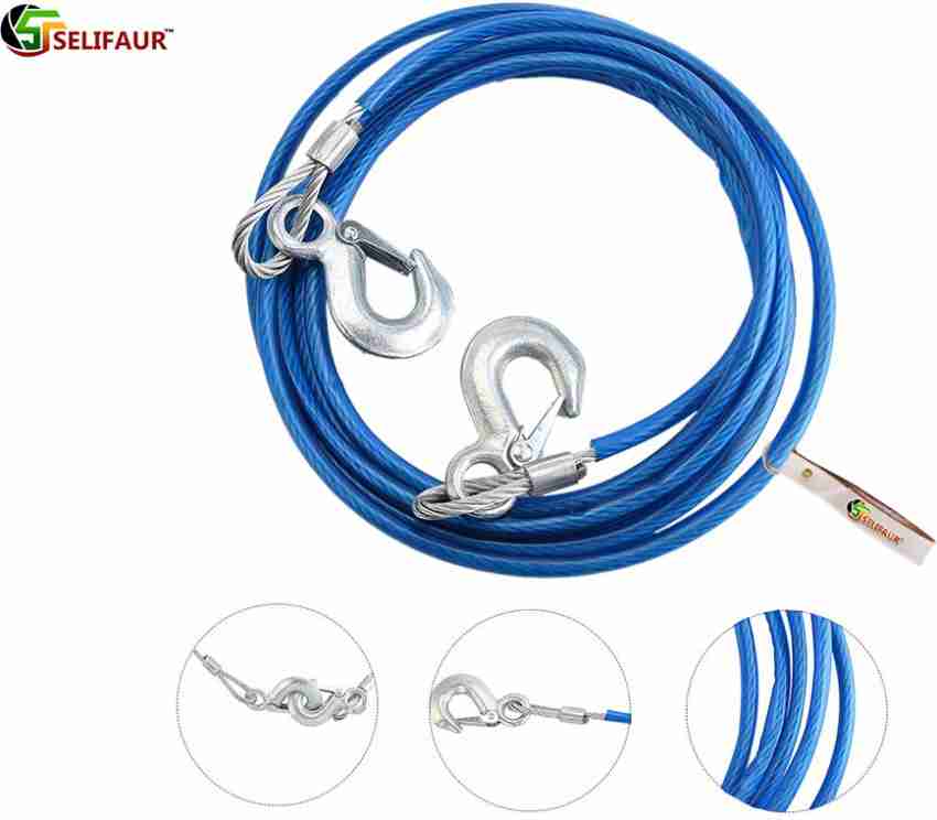 4 Meters 5 Tons Steel Wire Car Trailer Strong Rope With Two Towing Hooks  Self-driving Emergency Equipment Rescue Rope - AliExpress