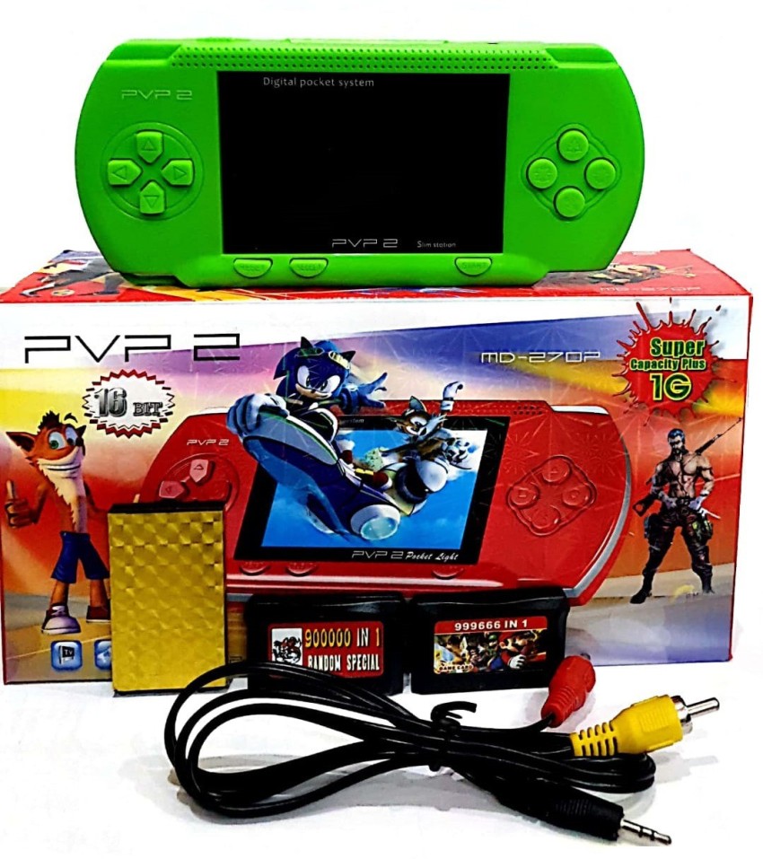 Clubics Latest PVP2 16 bit Video Game Kids Video Game Green 1 GB with Contra Super Mario