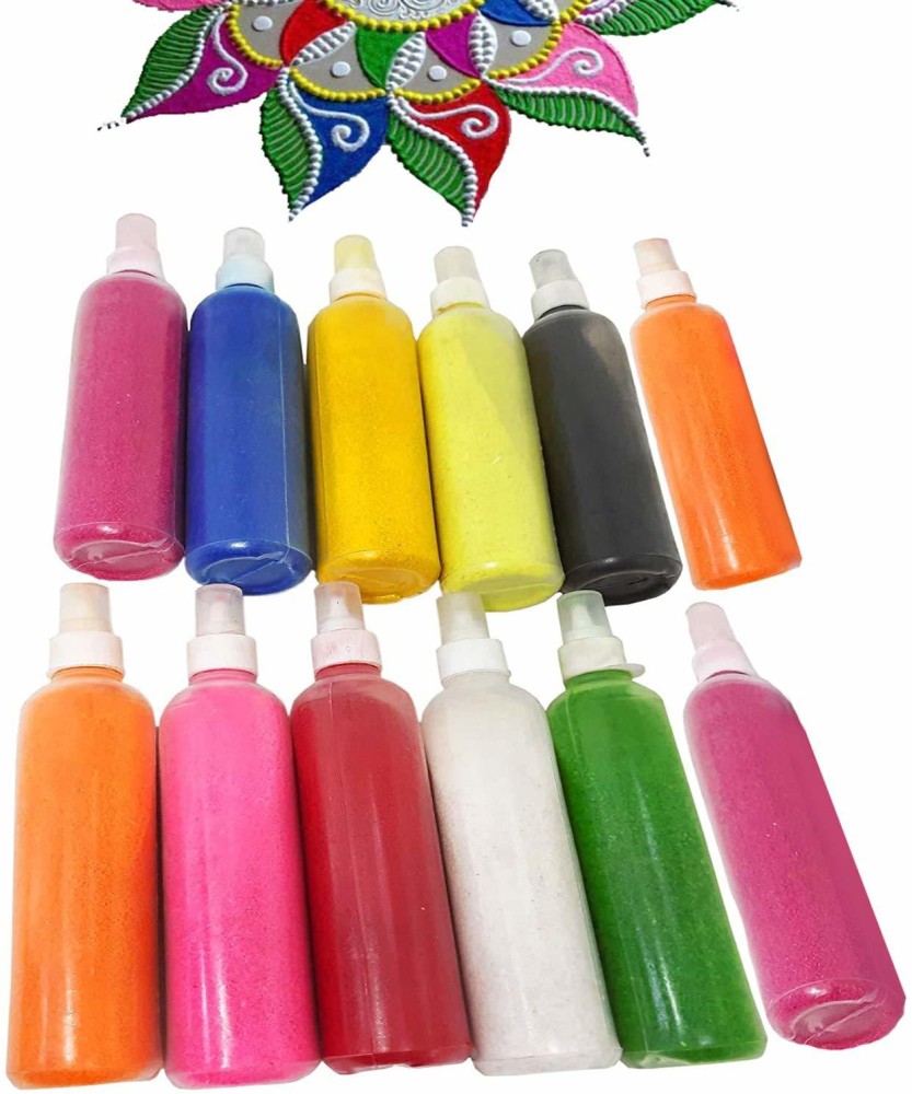 CraftVatika Rangoli Making Kit Rangoli Colour Powder Bottles Color