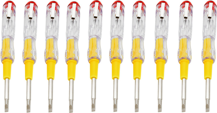 GADGET DEALS Pack Of 10 Electrical Voltage Line Tester Pocket Pen