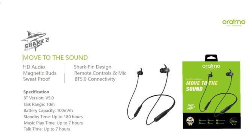 Oraimo shark 2 bluetooth earphones cheap