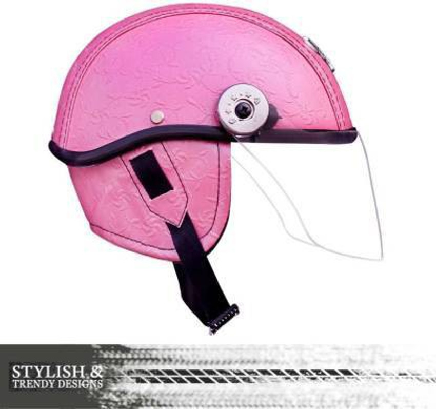 Pink hot sale biker helmet