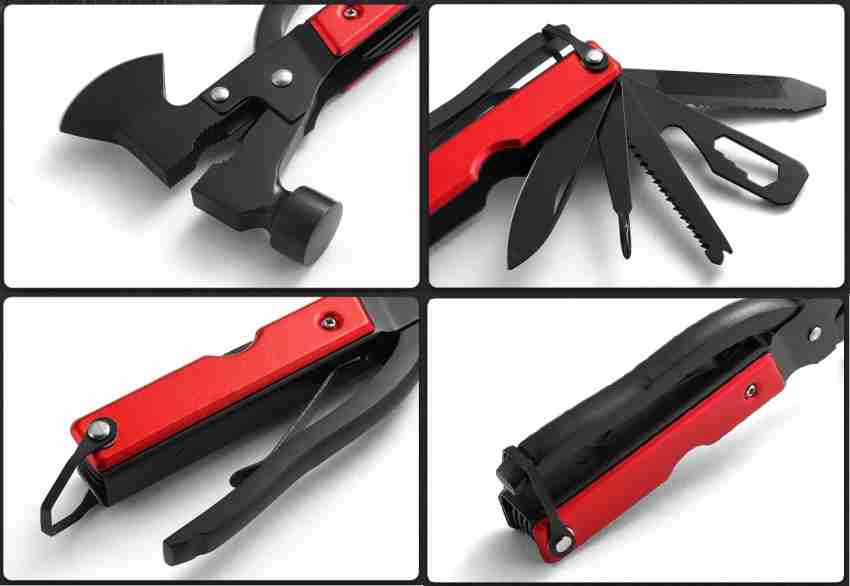 Buy eDUST Multitool 14in1 Survival Gear With Hammer, Axe, Knife, Plier &  Other Tools Camping & Hiking Multitool Tactical Kit Online at Best Prices  in India