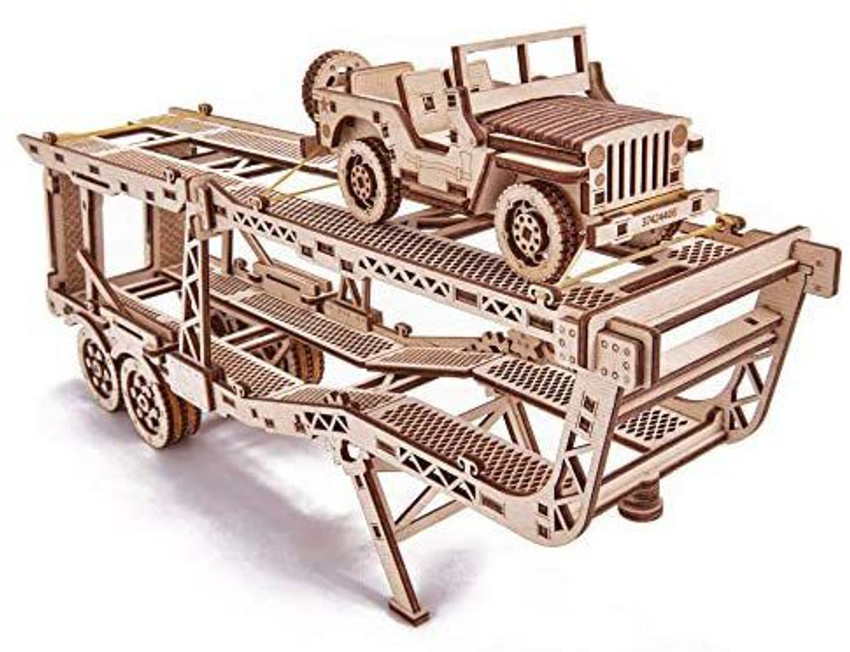 Wood Trick Model Car Trailer Addition for Big Rig TruckToy Trailer