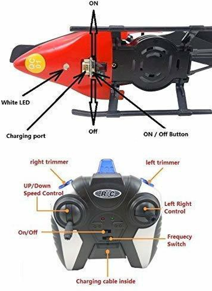 Rc helicopter top on off switch