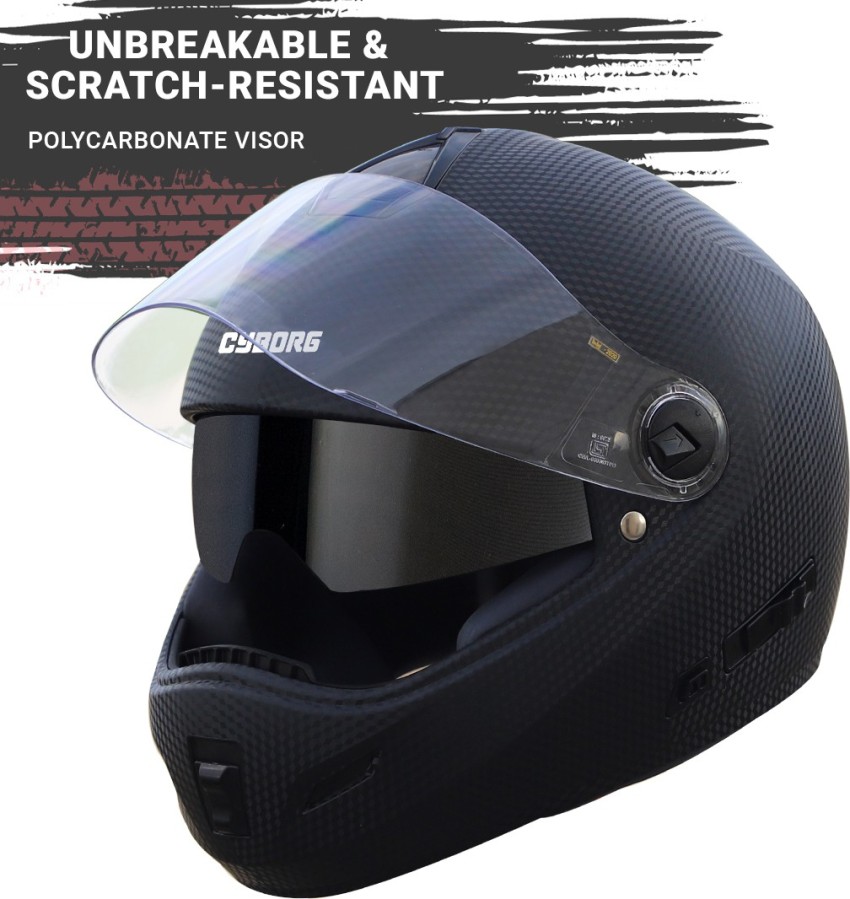 Steelbird Cyborg Double. Full Face, Inner Smoke Sun Shield And Outer Clear Visor Motorbike Helmet